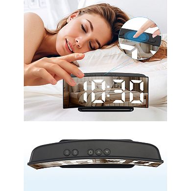 Digital Alarm Clock Large LED Display, Dual Alarms, USB Charging Ports for Bedroom 6.5"x1.6"x3.0"