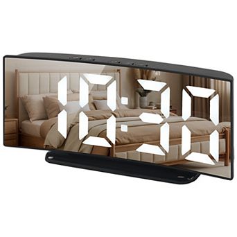 Digital Alarm Clock Large LED Display, Dual Alarms, USB Charging Ports for Bedroom 6.5"x1.6"x3.0"