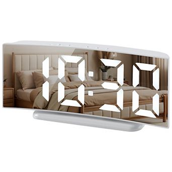 Digital Alarm Clock Large LED Display, Dual Alarms, USB Charging Ports for Bedroom 6.5"x1.6"x3.0"