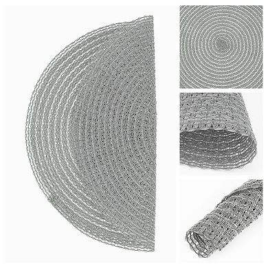 Round Placemats Set of 6 Woven Placemats for Dining Table Decor Kitchen Table Mat Wipe Clean 15inch