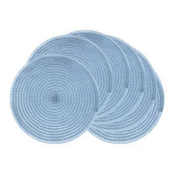 Round Placemats Set of 6 Woven Placemats for Dining Table Decor Kitchen Table Mat Wipe Clean 15inch