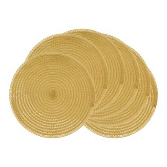 Round Placemats Set of 6 Woven Placemats for Dining Table Decor Kitchen Table Mat Wipe Clean 15inch