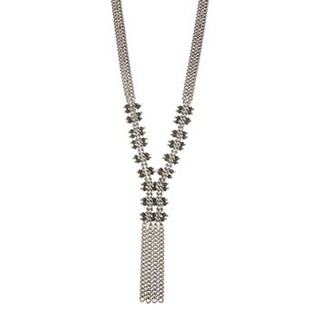 Simply Vera Vera Wang Jet Tone Beaded Long Y-Neck Chain Neclace