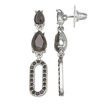 Simply Vera Vera Wang Jet Tone Stone Linear Earrings