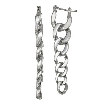 Simply Vera Vera Wang Jet Tone Linear Chain Earrings