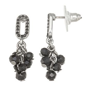 Simply Vera Vera Wang Jet Tone Mini Drop Earrings