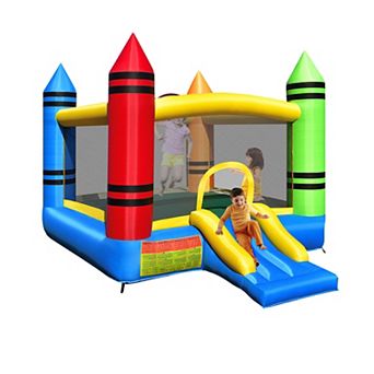 Kids Inflatable Bounce House with Slide, Blower Included, Ocean Balls Not Included