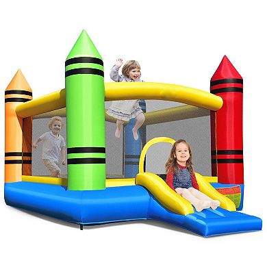Kids Inflatable Bounce House with Slide, Blower Included, Ocean Balls Not Included