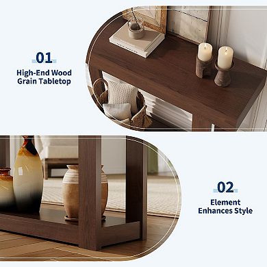 Wooden Console Table,46 Inch Narrow Console Table for Entryway, Farmhouse Rectangular Accent Table