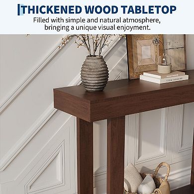 Wooden Console Table,46 Inch Narrow Console Table for Entryway, Farmhouse Rectangular Accent Table