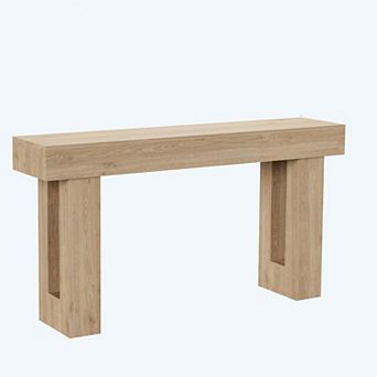 63" Long Narrow Rectangular Console Table, Farmhouse Wood Entryway Table for Hallway, Foyer