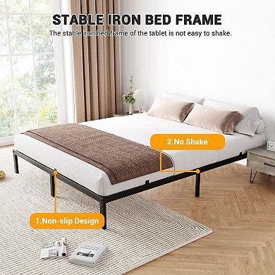 Metal Platform Bed Frame, 14 Inch Full Bed Frame w/Heavy Duty Slats Support,Strong Bearing Capacity