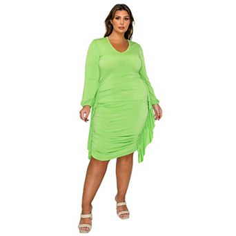 Plus Size Nova Shirred Bodycon Dress