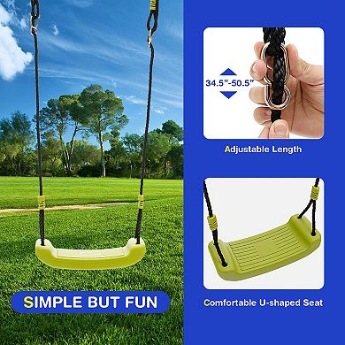 Kids Outdoor Swing Set with 2 Swings and Glider, Holds 4 Children