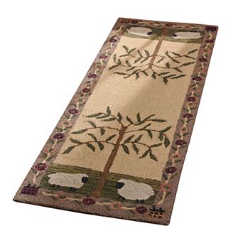 Park Designs Willow & Sheep Hooked Indoor Rug Runner 2' x 6'