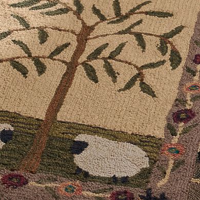 Park Designs Willow & Sheep Hooked Indoor Rug Runner 2' x 6'