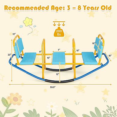 Outdoor Kids Seesaw Swivel Teeter for Ages 3 to 8