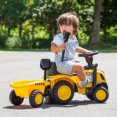 Kids Ride on Tractor Licensed Caterpillar with Detachable Trailer No Power