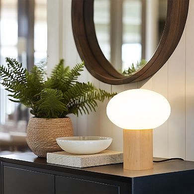 Ivy 9.5" Modern LED Table Lamp with Oval Frosted Glass Shade