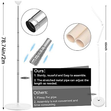 2 Sets Balloon Column Stand Kit with 100 Balloons for Black Gold 50Th Birthday Wedding Decor