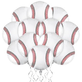 12 pc 18 Inch Baseball Foil Balloons for Baseball Themed Party Birthday Decorations