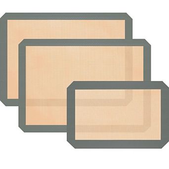 3 Pack Silicone Baking Mat Reusable Nonstick Food Safe Oven Sheet for Cookies and Bread