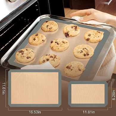 3 Pack Silicone Baking Mat Reusable Nonstick Food Safe Oven Sheet for Cookies and Bread