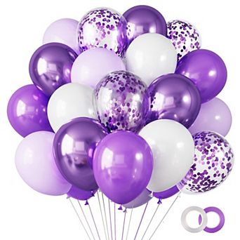 65 pc 12 Inch Lavender Purple Balloons for Valentine’s Day Baby Shower and Party Decorations