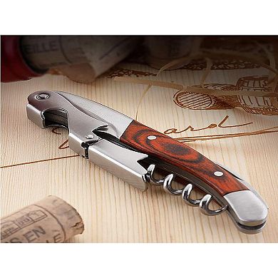 Professional Waiter Corkscrew Set of 3 with Long Rosewood Handles