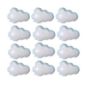 12 pc White Cloud Foil Balloons for Baby Shower Boys Girls Birthday Wedding Decor Supplies