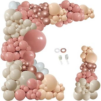 154 pc Dusty Rose Blush Balloon Garland Arch Kit for Bridal Shower Birthday Wedding Party Decor