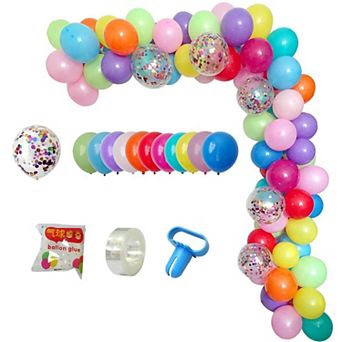 113 pc DIY Balloon Arch and Garland Kit with Colorful Confetti and Latex Balloons for Parties
