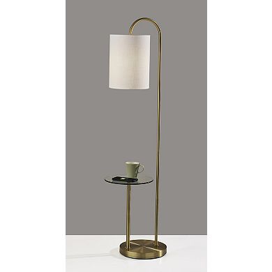 ADESSO Amira Shelf Floor Lamp with Adjustable Arm