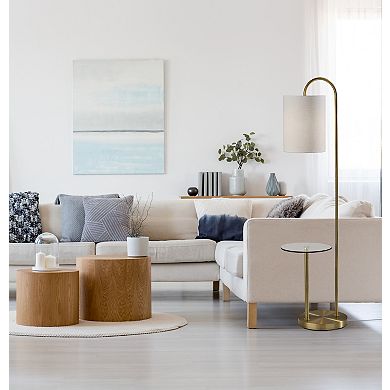 ADESSO Amira Shelf Floor Lamp with Adjustable Arm