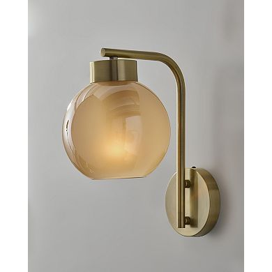 ADESSO Atticus Wall Lamp with Adjustable Arm and Glass Shade