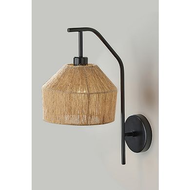 ADESSO Amalfi Wall Lamp with Natural Fiber Shade