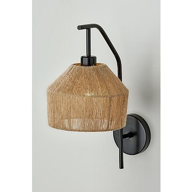 ADESSO Amalfi Wall Lamp with Natural Fiber Shade