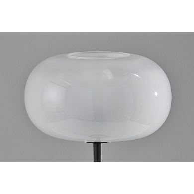 ADESSO Byron Table Lamp with Stone Base and Glass Shade