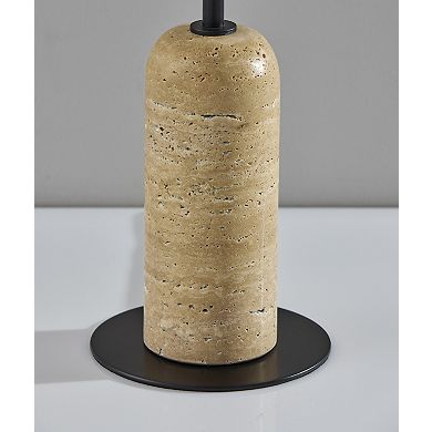 ADESSO Byron Table Lamp with Stone Base and Glass Shade