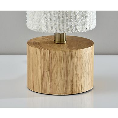 ADESSO Brayden Table Lamp with Textured Shade and Wood Base