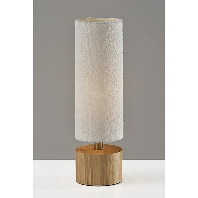 ADESSO Brayden Table Lamp with Textured Shade and Wood Base