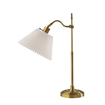 ADESSO Derby Table Lamp with Adjustable Arm and Pleated Shade