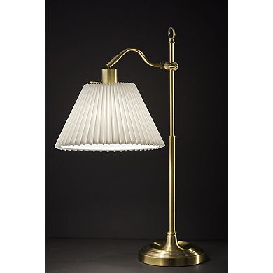 ADESSO Derby Table Lamp with Adjustable Arm and Pleated Shade