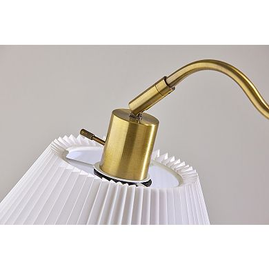 ADESSO Derby Table Lamp with Adjustable Arm and Pleated Shade