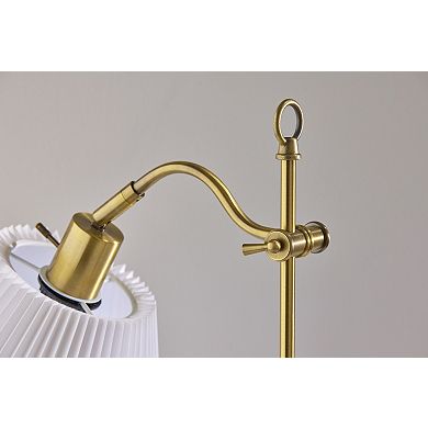 ADESSO Derby Table Lamp with Adjustable Arm and Pleated Shade