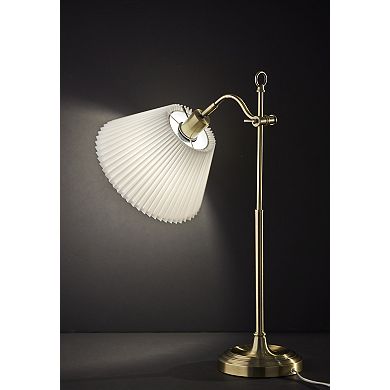 ADESSO Derby Table Lamp with Adjustable Arm and Pleated Shade