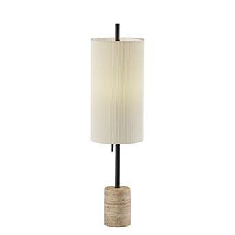 ADESSO Eleanor Table Lamp with Ribbed Shade and Stone Base