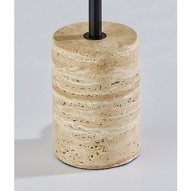 ADESSO Eleanor Table Lamp with Ribbed Shade and Stone Base