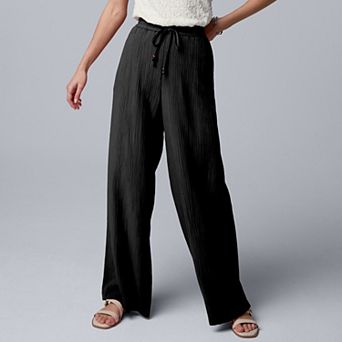 Petite Simply Vera Vera Wang Elastic Waist Wide Leg Pants