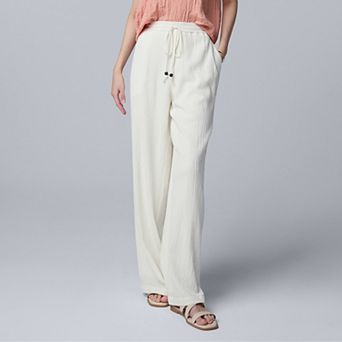Petite Simply Vera Vera Wang Elastic Waist Wide Leg Pants
